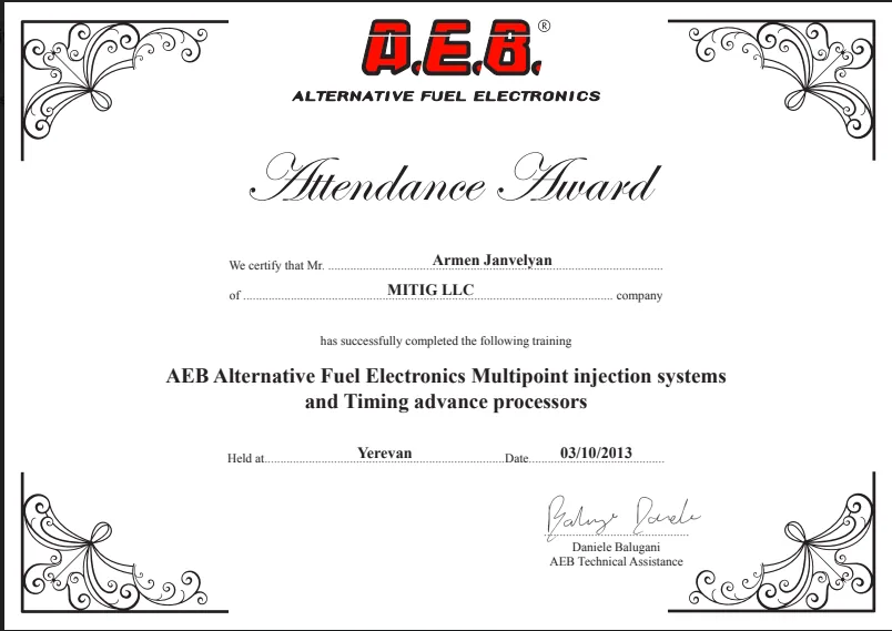 AEB training certificate